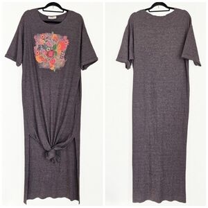 NATURAL LIFE Gray Dress with Floral Design